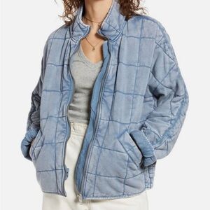 Free People Dolman Light Blue Quilted Jacket